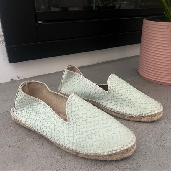 Mint MANEBI Python Embossed Leather Espadrilles 38 - Picture 3 of 9